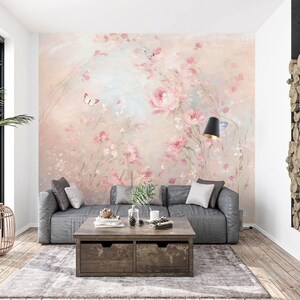 3D Aquarela Peônia L1106 Papel de Parede Removível Papel de Parede Autoadesivo Extra Grande Peel & Stick Papel de Parede Mural AJ PAPÉIS DE PAREDE