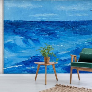 3D Blaue Meeresöl Malerei A5097 abnehmbare Tapete selbstklebende Tapete große Peel & Stick Tapete Tapete Wandbild Marina Zotova