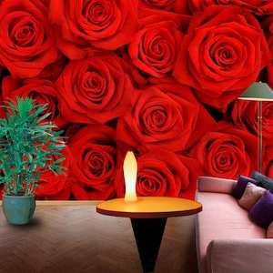 3D Romantische rote Rosen R11476 abnehmbare Tapete selbstklebend Tapete extra groß Peel & Stick Tapete Tapete Wandbild AJ WALLPAPERS