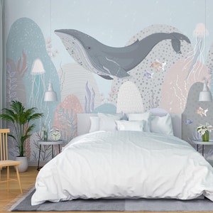 3d animal baleia pintura l2693 papel de parede removível auto adesivo extra grande casca & vara papel de parede mural aj papéis de parede