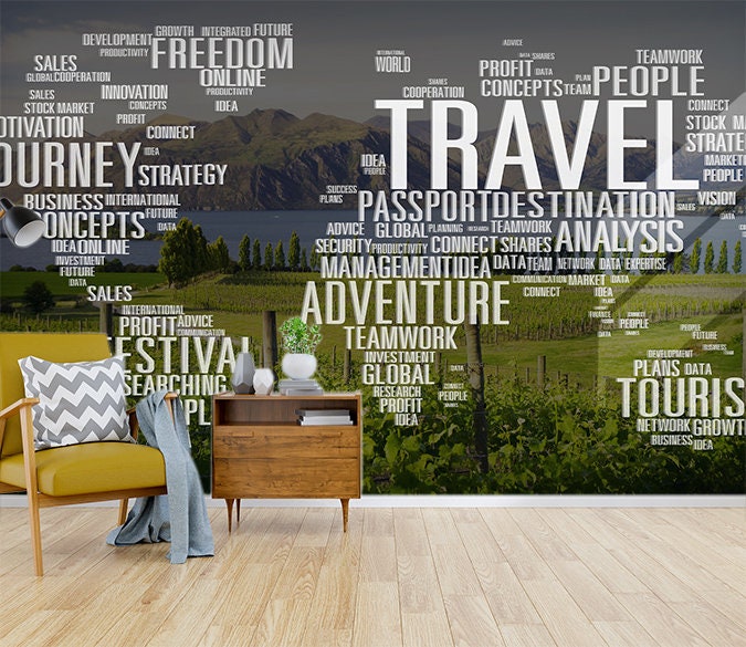 3D World Map Travel R4087 Removable Wallpaper Self Adhesive Wallpaper Extra Large Peel & Stick Wallpaper Wallpaper Mural AJ WALLPAPERS
