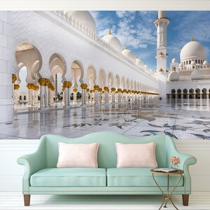3D Witte Gebouwen R10156 Verwijderbaar Behang Zelfklevend Behang Extra Grote Peel &Stick Wallpaper Wallpaper Mural AJ WALLPAPERS