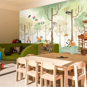 3D Tree House e Fox MM312 Remobile Commerciale Carta da parati auto adesivo Business Carta Da parati Extra Large Peel & Stick AJ WALLPAPERS