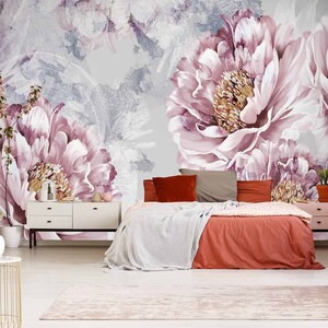 Pintura de flores 3d l2415 papel de parede removível autoadesivo papel de parede extra grande casca e bastão mural aj papéis de parede
