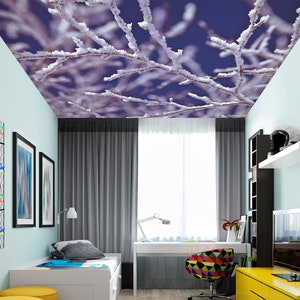 3D Snow Branches CA5005 Papel tapiz de techo Papel tapiz autoadhesivo extraíble Papel tapiz grande Peel & Stick Mural AJ WALLPAPERS Assaf Frank