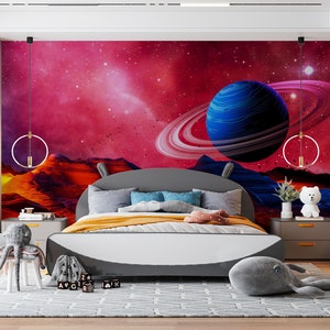 3D Universum Blue Planet L1263 Abnehmbare Tapete selbstklebende Tapete Extra große Peel & Stick Wallpaper Wallpaper Wandbild AJ HINTERGRUNDBILDER