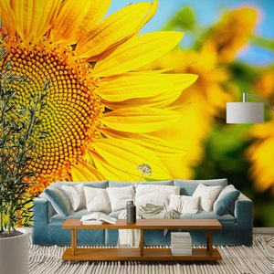 Tournesol 3D L1606 Papier peint amovible Papier peint auto-adhésif Extra Large Peel & Stick Wallpaper Wallpaper Mural AJ WALLPAPERS