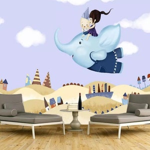 3D Elephant A2645 Fonds peint amovible Auto-adhésif Fonds d'écran Extra Large Peel - Stick Wallpaper Wallpaper Mural AJ WALLPAPER Wallpaper AJ WALLPAPER
