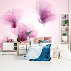 3D Traum Lila Schmetterling R1359 abnehmbare Tapete selbstklebend Tapete extra groß Peel & Stick Tapete Tapete Wandbild AJ WALLPAPERS