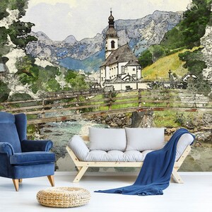 3d natureza castelo pintura r4312 papel de parede removível auto adesivo extra grande casca & vara papel de parede mural aj papéis de parede