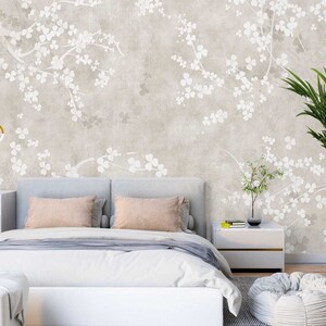 3D Flores blancas simples L3085 Papel pintado removible Papel pintado autoadhesivo Papel pintado extra grande Peel & Stick Papel pintado Mural AJ WALLPAPERS