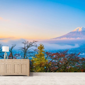3D Romantische Montierung Fuji L661 abnehmbare Tapete selbstklebende Tapete extra groß Peel & Stick Tapete Wandbild AJ WALLPAPERS