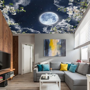 3D Moon Memory CA374 Deckentapete abnehmbare selbstklebende Tapete große Schale & Klebetapete Tapete Wandbild AJ TAPETEN
