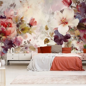 3D Aquarell Pfingstrose L1779 abnehmbare Tapete selbstklebende Tapete Extra große Peel & Stick Wallpaper Wallpaper Wandbild AJ HINTERGRUNDBILDER