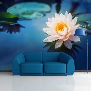 3D Dreamy Water Lily R5142 Fondo de pantalla extraíble Fondo de pantalla autoadhesivo Papel tapiz extra grande Peel & Stick Wallpaper Mural AJ WALLPAPERS