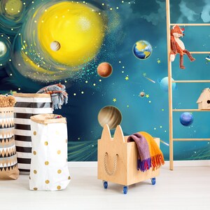 3D Universal planets L15 verwisselbare wallpaper zelf klevende wallpaper extra grote Peel & stick Wallpaper Wallpaper muurschildering AJ WALLPAPERS