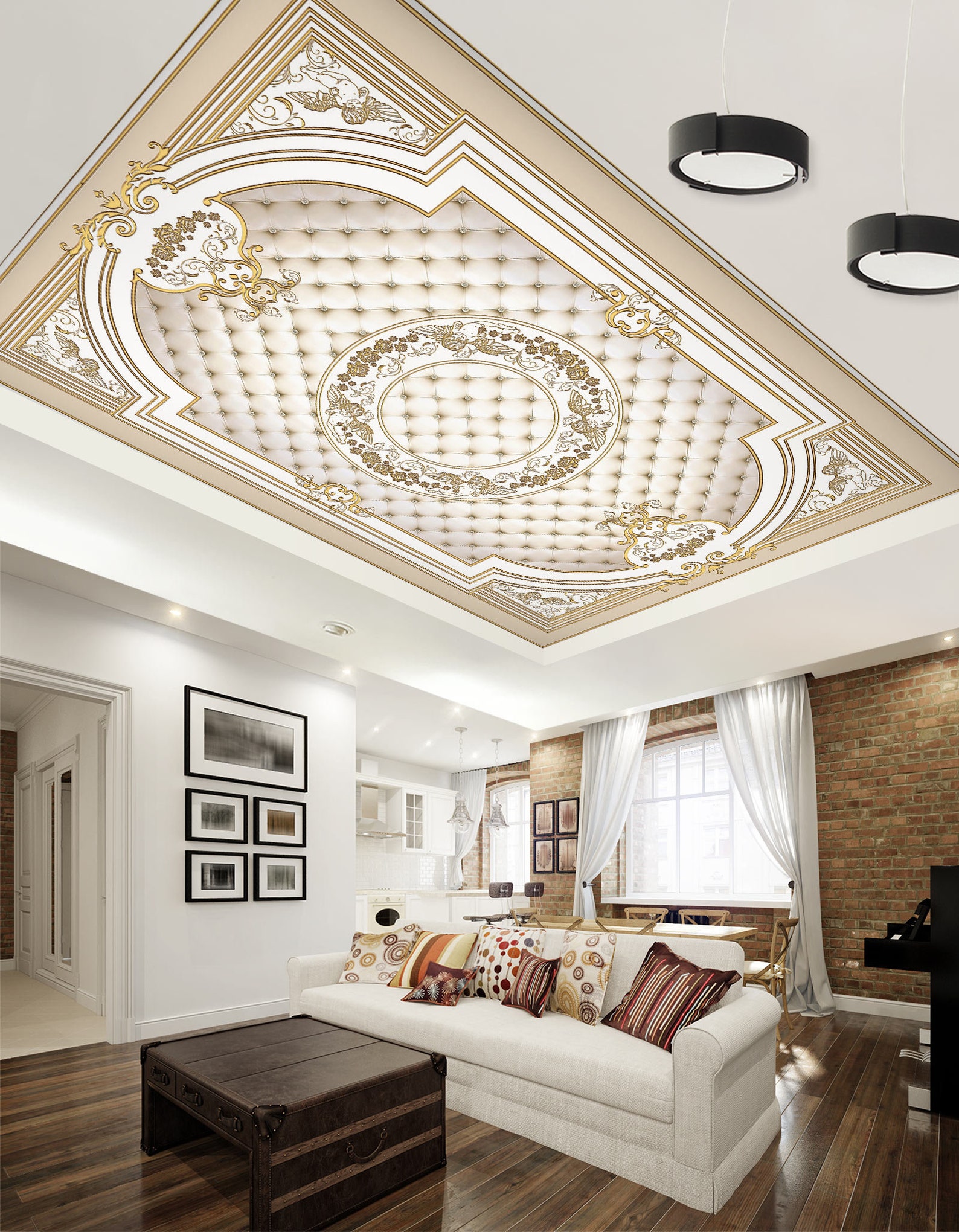 Noble Patterns 3D Noble Patterns CA3225 Ceiling Wallpaper Removable Self Adhesive ...