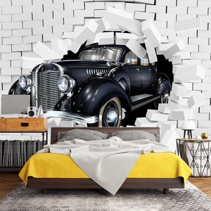 3d retro transporte de carro l1962 papel de parede removível auto adesivo extra grande casca & vara papel de parede mural aj papéis de parede