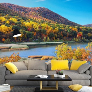 3D Herbst Wald L2353 Ablösbare Tapete selbstklebende Tapete Extra große Peel & Stick Wallpaper Tapete Wandbild AJ HINTERGRUNDBILDER