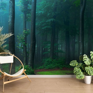 3D Peaceful Forest L1855 Entfernbare Tapete Selbstklebende Tapete Extra Großes Peel & Stick-Tapete Wandbild AJ WALLPAPERS