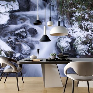3D Snow And Stream L1188 Papel tapiz extraíble Papel pintado autoadhesivo Extra grande Peel & Stick Papel tapiz Papel tapiz Mural AJ WALLPAPERS