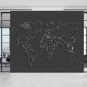 3D Line Outline Map L907 abnehmbare Tapete selbstklebende Tapete extra groß Peel & Stick Tapete Tapete Wandbild AJ WALLPAPERS
