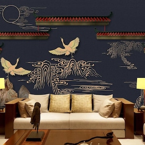 Peinture 3D de style chinois N270 Fonds peint amovible Auto-adhésif Fonds peint Extra Large Peel - Stick Wallpaper Wallpaper Mural AJ WALLPAPER AJ WALLPAPER