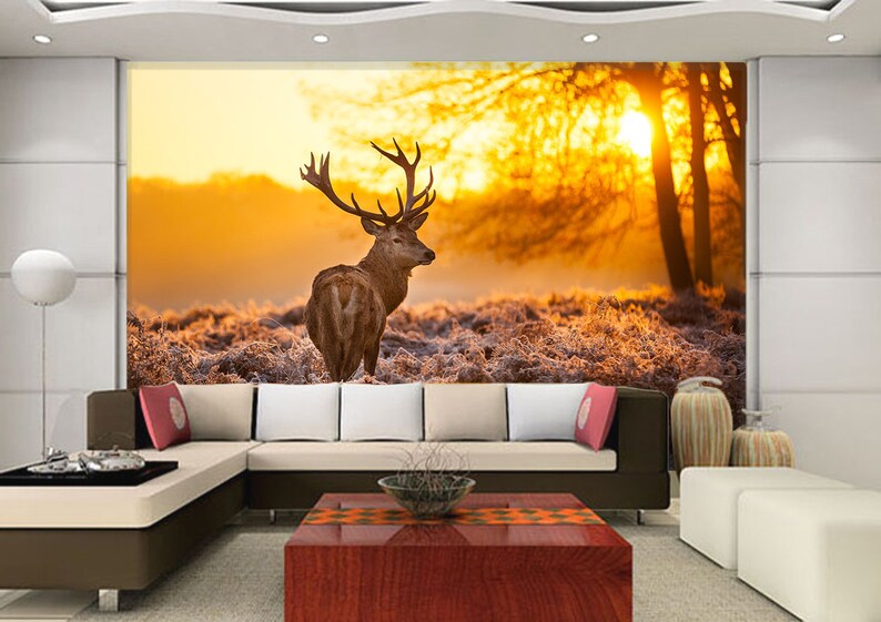 3DSunset Animal Antelope Tree772Removable Wallpaper Self Adhesive Wallpaper Extra Large Peel /& Stick Wallpaper Wallpaper Mural AJ WALLPAPERS