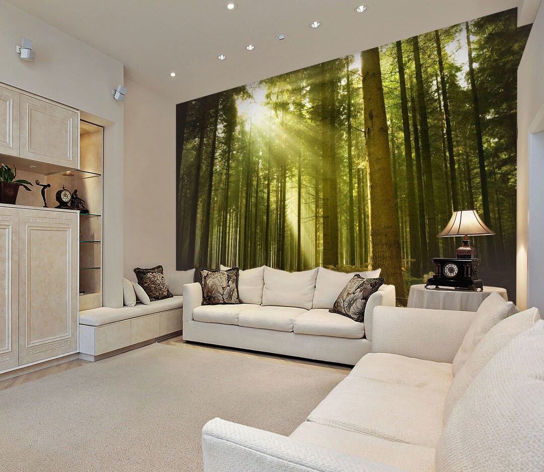 3D Sunny Forest L187 Removable Wallpaper Self Adhesive Wallpaper Extra ...