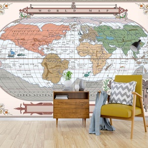 3d criativo mapa do mundo l960 papel de parede removível auto adesivo extra grande casca & vara papel de parede mural aj papéis de parede