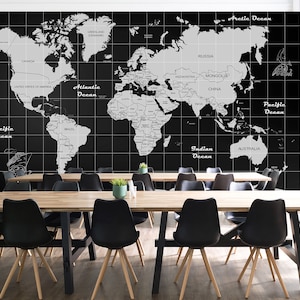 Arte 3d cinza mapa do mundo l986 papel de parede removível auto adesivo extra grande peel & stick papel de parede mural aj papéis de parede