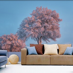3D Verschneite romantische Baum R11406 abnehmbare Tapete selbstklebend Tapete extra groß Peel & Stick Tapete Tapete Wandbild AJ WALLPAPERS