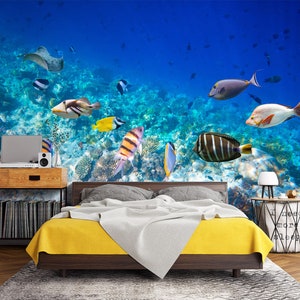 3D Tier Niedliche Fische L1012 Abnehmbare Tapete selbstklebende Tapete Extra große Peel & Stick Wallpaper Wallpaper Wandbild AJ HINTERGRUNDBILDER