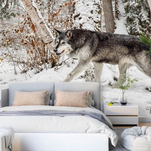3D Winter Tier Wolf L2719 Entfernbare Tapete Selbstklebende Tapete Extra Großes Wandbild AJ WALLPAPERS