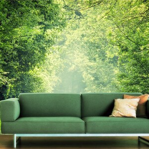 3D Frühling Grün Wald R4668 abnehmbare Tapete selbstklebend Tapete extra groß Peel & Stick Tapete Tapete Wandbild AJ WALLPAPERS