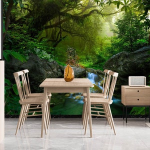 3D Forest Creek L3072 Papel de parede removível Papel de parede autoadesivo Extra grande Peel & Stick Papel de parede Mural AJ WALLPAPERS
