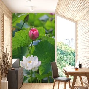 3D White Lotus L1417 Ablösbare Tapete selbstklebende Tapete Extra große Peel & Stick Wallpaper Wallpaper Wandbild AJ HINTERGRUNDBILDER
