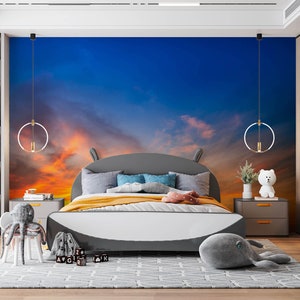 3D Dusk Time Sky L1594 Papel pintado removible Papel pintado autoadhesivo Extra grande Peel & Stick Wallpaper Mural AJ WALLPAPERS