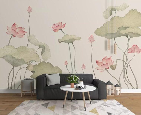 3D Lotus E176 Removable Wallpaper Self Adhesive Wallpaper Extra Large Peel /& Stick Wallpaper Wallpaper Mural AJ WALLPAPERS