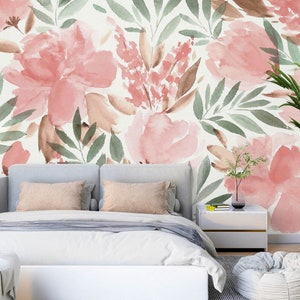 3D Nice Pink Flowers L1283 Papel de parede removível Papel de parede autoadesivo Extra grande Peel & Stick Papel de parede Mural AJ PAPÉIS DE PAREDE