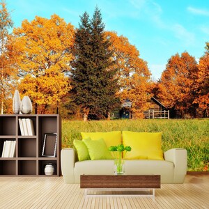 3D schöne Herbst Wald R5176 abnehmbare Tapete selbstklebend Tapete extra groß Peel & Stick Tapete Tapete Wandbild AJ WALLPAPERS