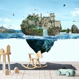 3D Sea Island World A338 abnehmbare Tapete selbstklebende Tapete Extra große Peel & Stick Wallpaper Wallpaper Wandbild AJ WALLPAPERS