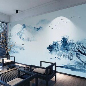 3D Chinese Style Paysage N390 Fonds peint amovible Auto-adhésif Fonds d'écran Extra Large Peel - Stick Wallpaper Wallpaper Mural AJ WALLPAPER AJ WALLPAPER