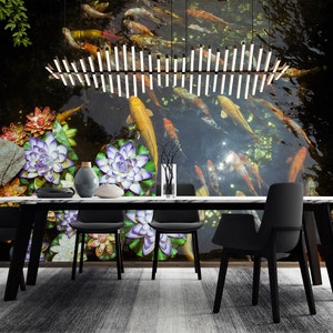 3D Kostbare Koi Teich L1199 abnehmbare Tapete selbstklebende Tapete extra groß Peel & Stick Tapete Tapete Wandbild AJ WALLPAPERS