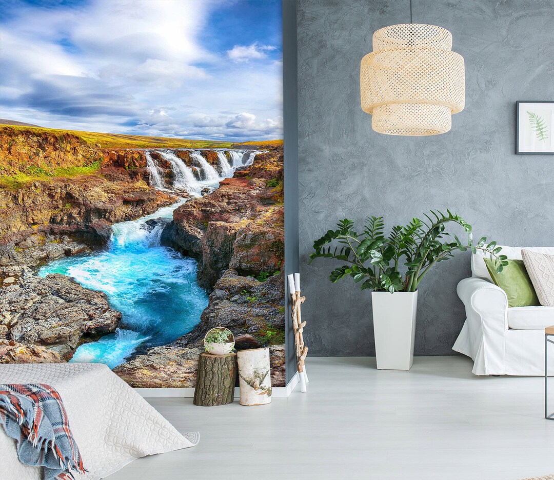 3D Beautiful Blue River R6119 Removable Wallpaper Self Adhesive ...