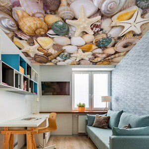3D Conch Wish CA1282 Papel tapiz de techo Removible Autoadhesivo Papel pintado Grande Peel & Stick Wallpaper Wallpaper Mural AJ WALLPAPERS