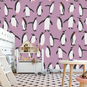 3D Animal Penguin Peinture R6909 Papier peint amovible Papier peint auto-adhésif Peel & Stick Wallpaper Wallpaper Mural AJ WALLPAPERS