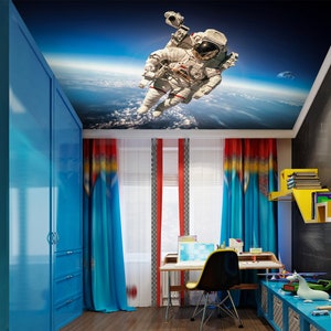 3D Bewonderde Astronaut CA3358 Plafond Behang Verwijderbare Zelfklevende Behang Grote Peel & Stick Behang Muurschildering AJ WALLPAPERS