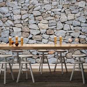 3D Nature Gray Stones R4619 Fondo de pantalla extraíble Fondo de pantalla autoadhesivo Papel tapiz extra grande Peel & Stick Wallpaper Mural AJ WALLPAPERS