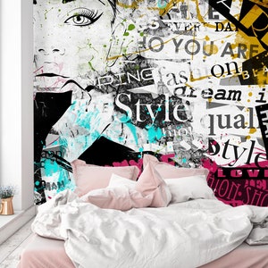 3D carta Graffiti L204 Papel pintado extraíble autoadhesivo papel pintado extra grande Peel & Stick Wallpaper Wallpaper Mural AJ WALLPAPERS